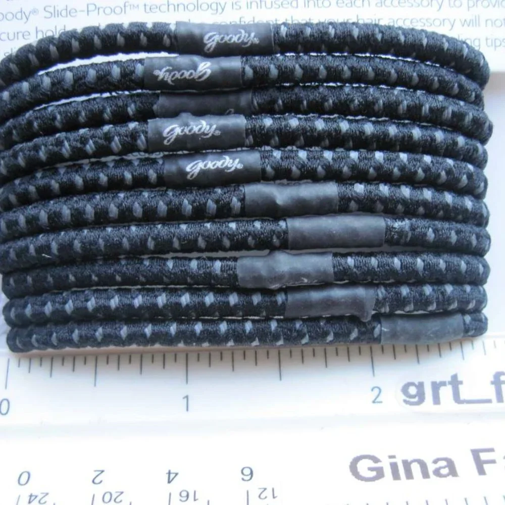 10 Black 2013 Goody Ouchless Stay Put Ponytailer Hair Bands No Metal Elastics W